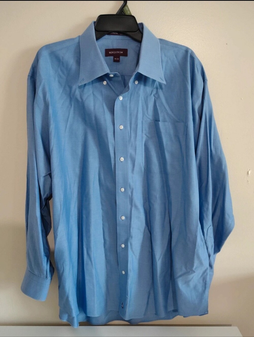Nordstrom Men’s Blue Long Sleeve Dress Shirt Size 17 1/2 -34